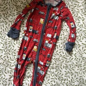 Little Sleepies Train Zip Onesie